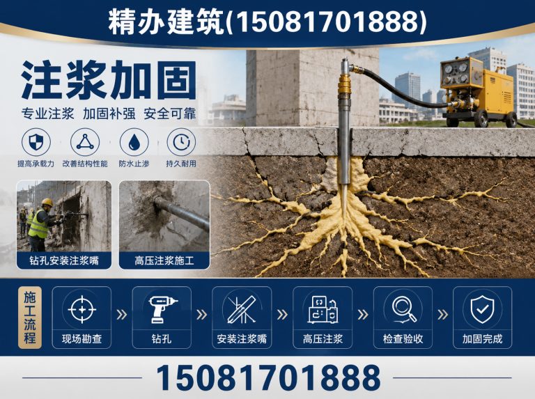 武安市基础下沉注浆顶升展示图