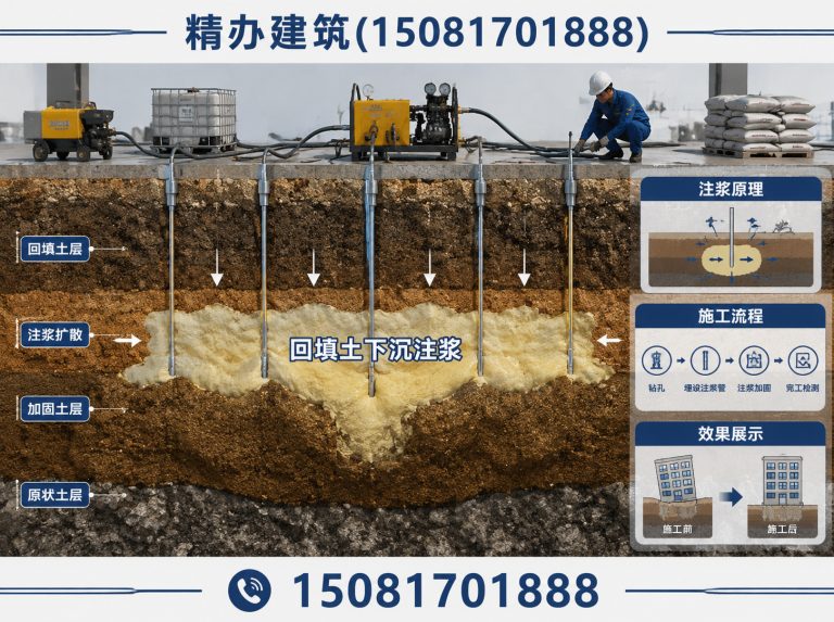 武安市回填土下沉注浆展示图
